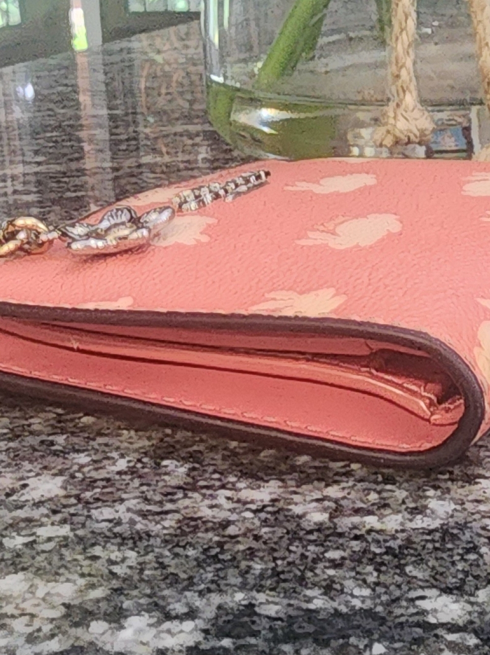 Coach Bunny Print Small Wallet in Coral - Picture 6 of 9